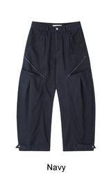 Arc line curved cotton pants