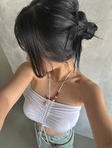 Woodball Halterneck Shirring Tube Top