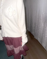 (2color) Rose Appliqué Lace Wool Cardigan