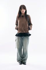 Sylva dart washed denim pants