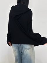 [UNISEX] ベーシックなオーバーサイズルーズビッグフードジップアップ - 2 COLOR