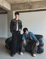 Cube diagonal cargo cotton pants