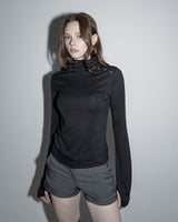 Diagonal Button Long Sleeve Black
