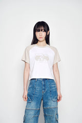 25SS スペースラビットラグランクロップ半袖Tシャツ エッセンシャルベージュ