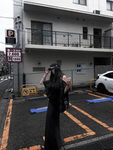 シースルーオーバーフィットニットケープ