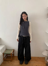 ホリック サイドカット ワイド コットン パンツ
