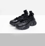 Plum Lace-up Strap Platform Sneakers