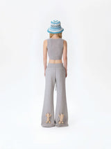 13DE MARZO Base Wide Flare Pants Grey
