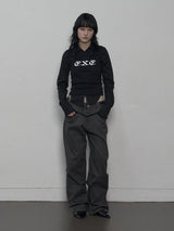 LEOPARD LACE PANTS CHACOAL