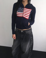 USA ニットフードジャンパー