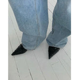 STILETTO SHIRRING MULE SLIPPER (2COLORS!)