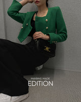 【MADE】Collarless Cropped Jacket
