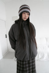 fluffy stripe color beanie(4colors)