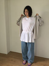 Eyelet Ruffle Crewneck T-Shirt (3color)