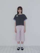 TULIP STRIPE CAPRI PANTS (PINK)