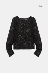 ラウムレースパターンシースルーロングスリーブ