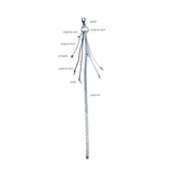 long plait keyring (silver)