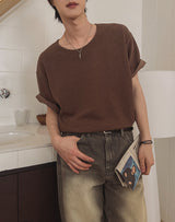 フィリップUネックニットショートスリーブTシャツ