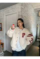 wool quilting base ball jumper jacket