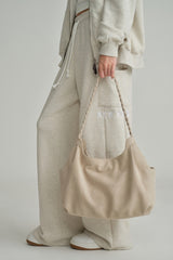 09 numbering hobo bag, Beige