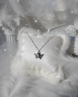 [IDLE Shuhua Necklace] プチエンジェルカラーボーンネックレス- シルバーカラー