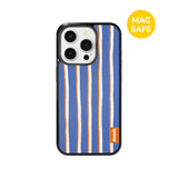 【MADE】スリーピー ストライプ イブニング ブルー iPhoneケース [Glossy Glass/Magsafe]
