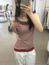 Som Striped Lace Sleeveless (4color)