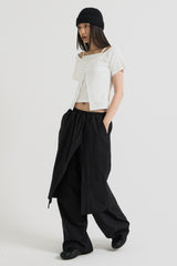 ノースリーブ レイヤードトップス, White