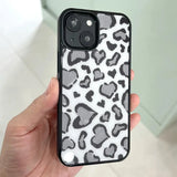 [MADE][Glass Bumper Case] Heart Leopard Drawing Case ⋆ Light Gray