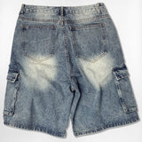 Basic Washing Bermuda Cargo Denim Pants - 3COLOR