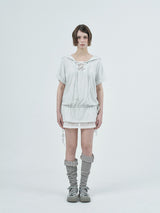 eyelet lace hood op / melange