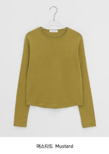 Higet Peach Fuzz Color Basic Long Sleeve Tee