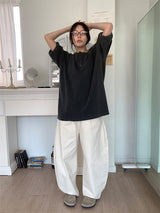 WAFFLE BUTTON OVERSIZED TEE (3C)