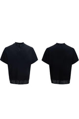 Sequin Panel Heavyweight Polo