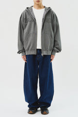 Pigment Applique Hooded Zip Up (3color)