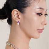 Petit Bear Pearl Earrings_Purple