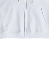 25FW WOMAN アーチシェイプドロゴクロップナッピングフーディージップアップ