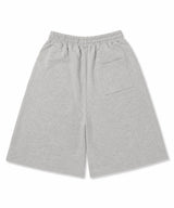 Gothic lettering Bermuda sweatpants - Gray