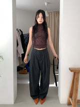 FLOWER LACE HALF-NECK SLEEVELESS (3C)