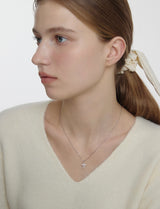 26SS★ Essence Silver (W) Moissanite Lumi Cross Necklace