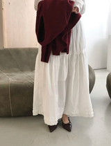 pua three-ribbon cancan frill sk