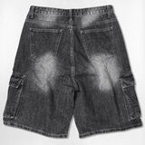 Basic Washing Bermuda Cargo Denim Pants - 3COLOR