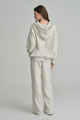 NYC hooded zip-up, Light Melange