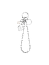 NO.576 [SILVER] HEART LOCK BALL CHAIN LAYERED KEY RING