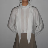 Scarf Collar Blouse -2colors