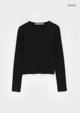 [B-BASIC] スタンダードブラッシュラウンド長袖Tシャツ (2SIZE)