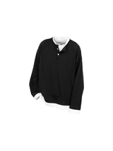 RELABEL (‘LABEL’) Fine-textured, woven, two-tone, optical illusion, faux two-piece, long-sleeved base layer T-shirt