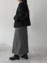 [2oz lining] Hairy wool round jacket