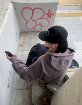 No.0998 pigment embro hood zip-up