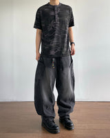 Solar embroidered denim pants